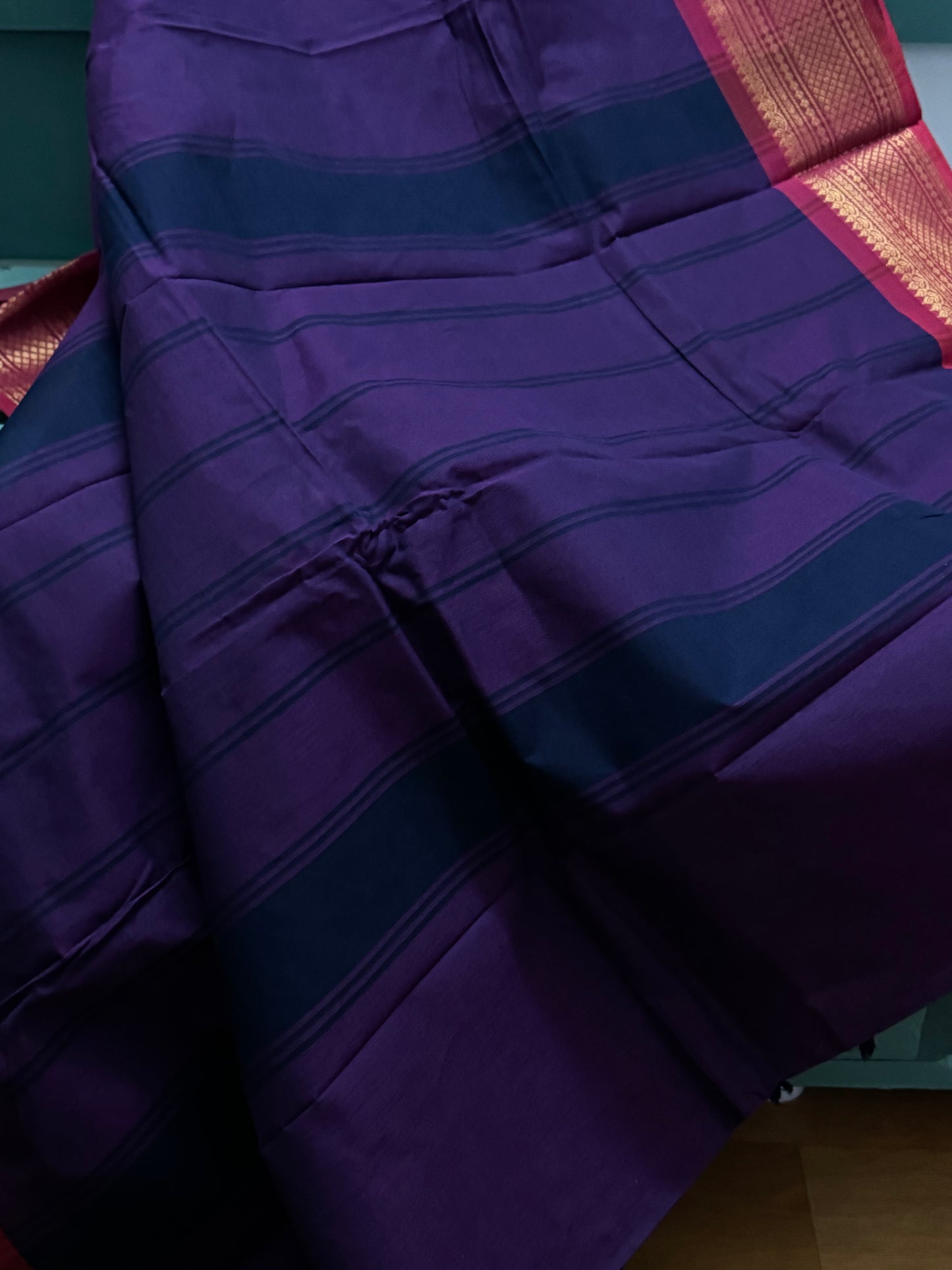 Violet and Pink Chettinadu Cotton Saree