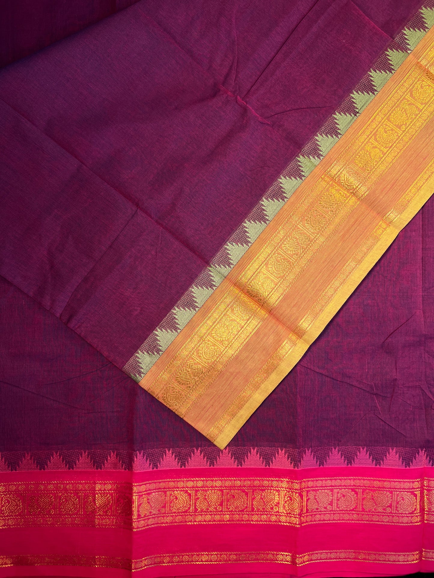 Majenta Ganga Jamuna Chettinadu saree