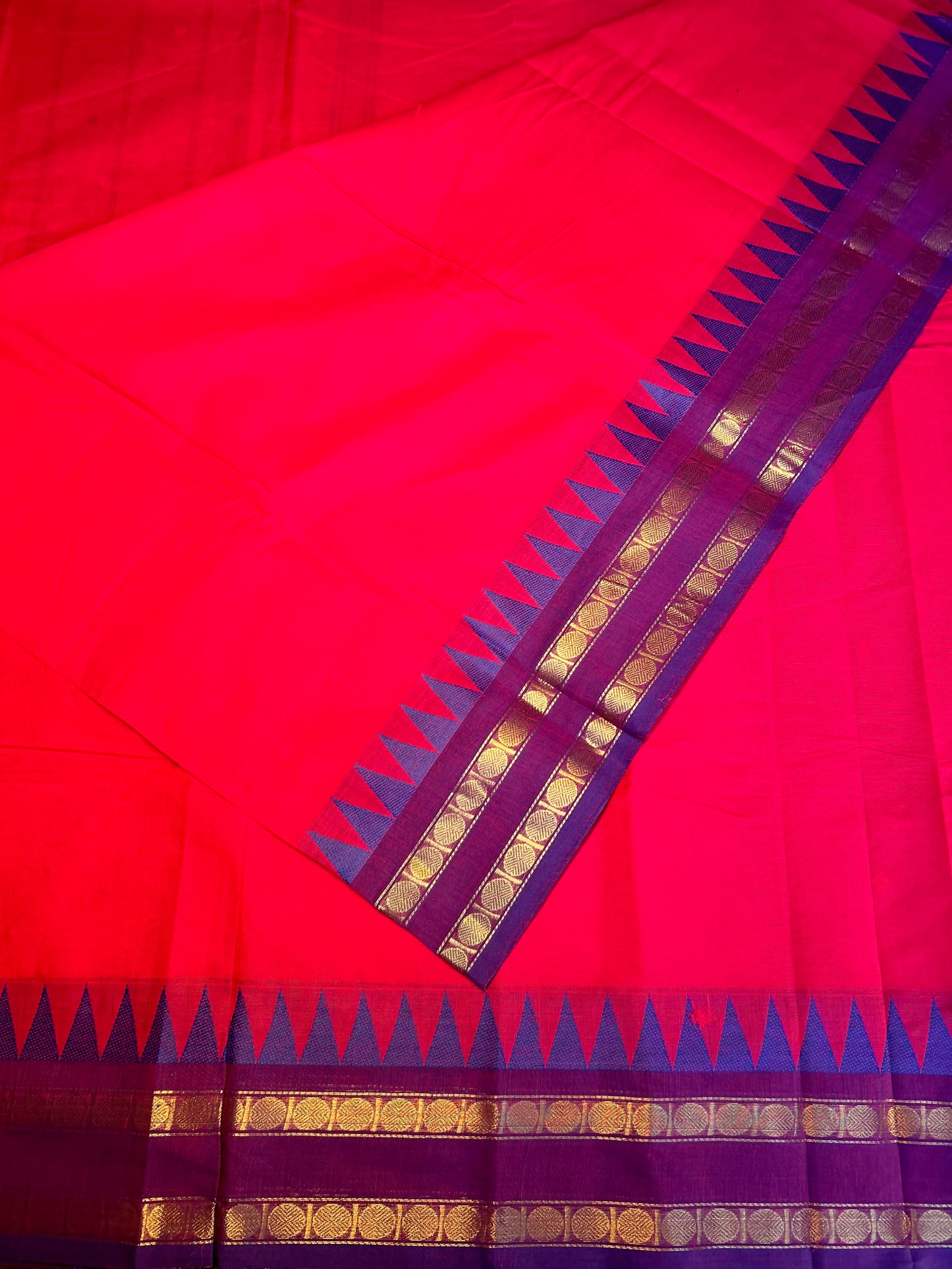Majenta with Blue Chettinadu saree