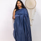 Greyish Blue Cloud Cotton Saree