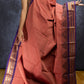 Brick Red and Black Thazhampoo Chettinadu Cotton Saree