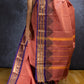 Brick Red and Black Thazhampoo Chettinadu Cotton Saree