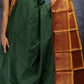 Forest Green and Maroon Big Border Chettinadu Cotton Saree