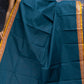 Peacock Blue Small Thread Border Chettinadu Cotton Saree