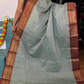 Greenish Grey and Maroon Chettinadu Cotton Saree