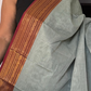 Greenish Grey and Maroon Chettinadu Cotton Saree