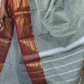 Greenish Grey and Maroon Chettinadu Cotton Saree