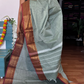 Greenish Grey and Maroon Chettinadu Cotton Saree