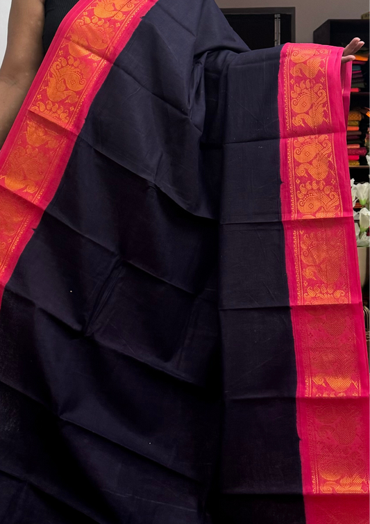 Jamun and Pink Sungudi Cotton Saree