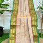 Beige and Green Paithani Border Chettinadu Cotton Saree