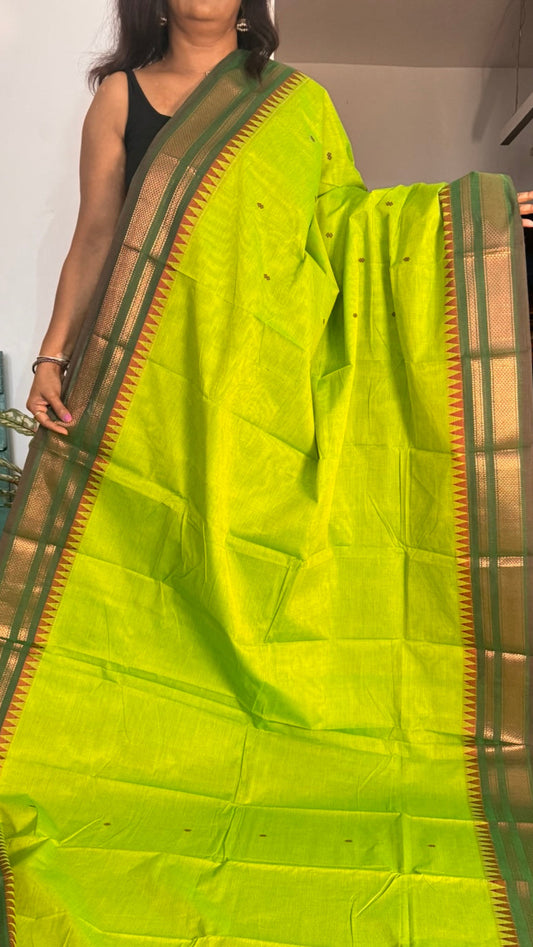 Lime Green Chettinadu Saree