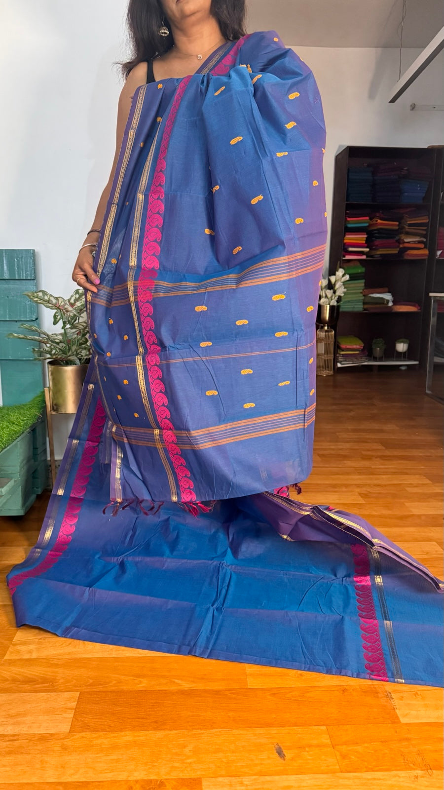 Blue Chettinadu Saree