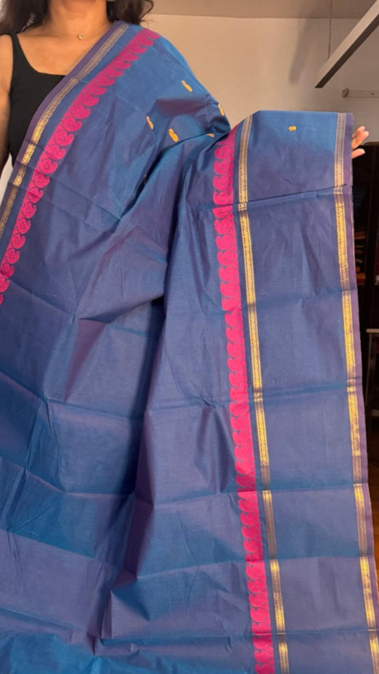 Blue Chettinadu Saree