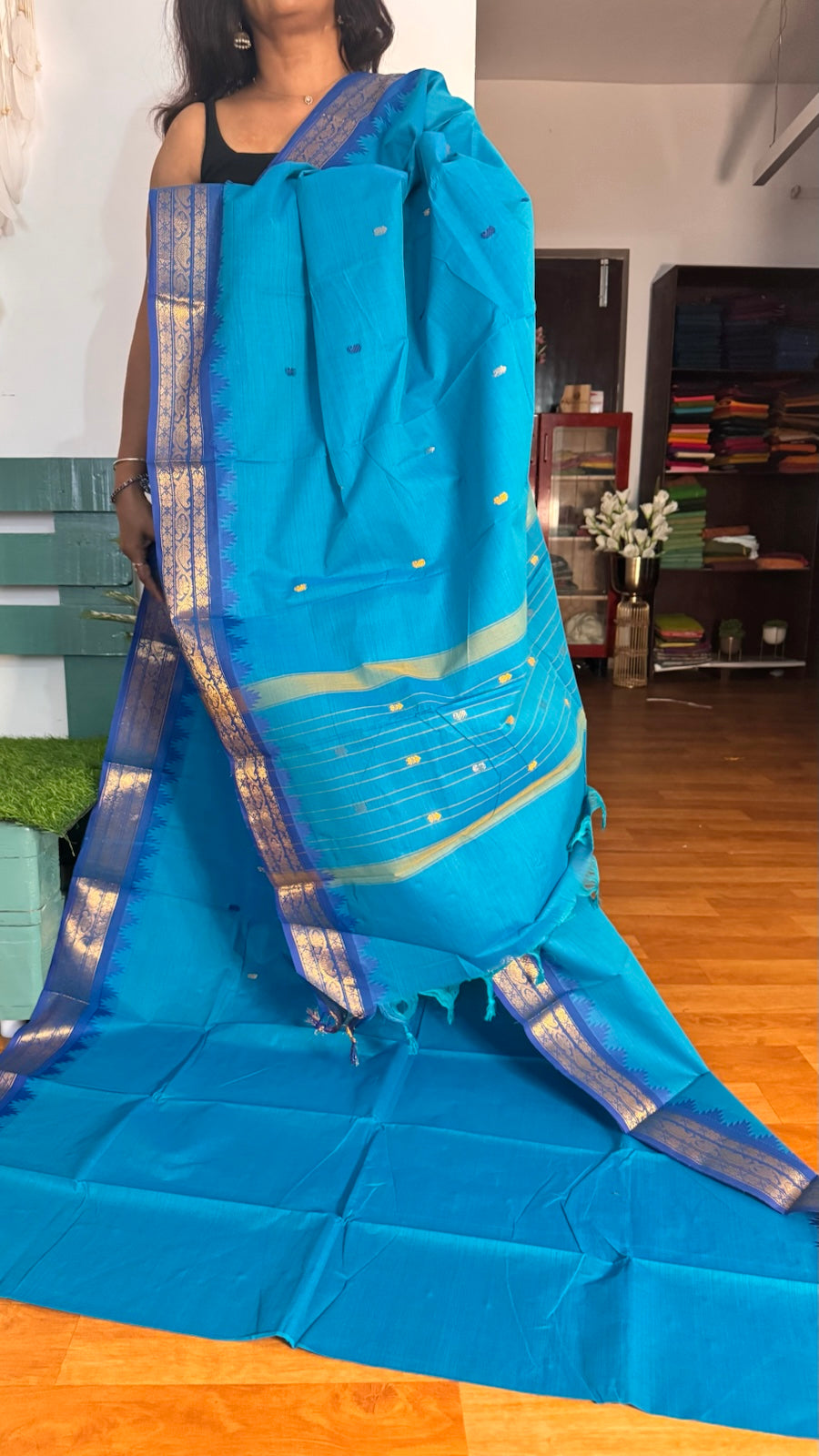 Light Blue Chettinadu Saree