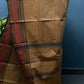 Dark Khaki Checked Border Chettinadu Cotton Saree