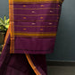 Violet and Mustard Small Border Chettinadu Cotton Saree
