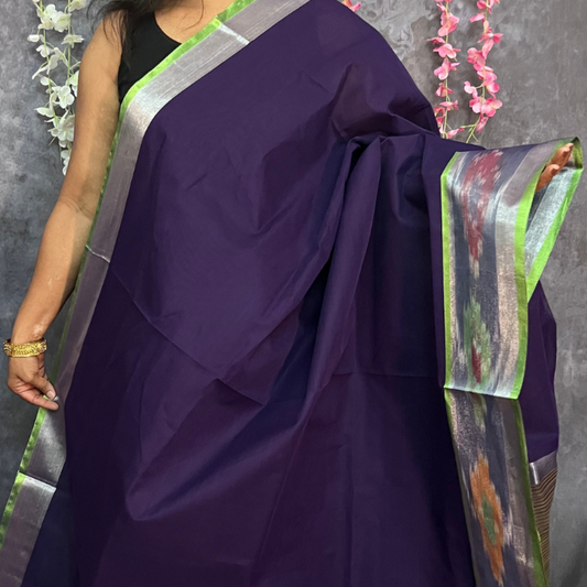 Ink Blue Venkatagiri Cotton Saree