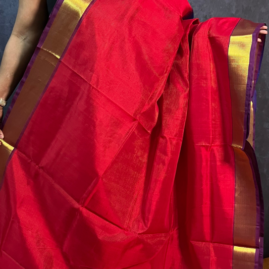 Red Vairaoosi Silk Cotton Saree