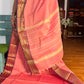 Salmon with Purple colour border Chettnadu Saree