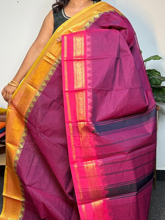 Majenta Ganga Jamuna Chettinadu saree