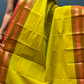 Lime Yellow Retta Petta Border Chettinadu Cotton Saree