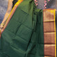 Dark Green Big Border  Chettinadu Cotton Saree