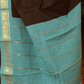 Black and aqua green sungudi cotton saree