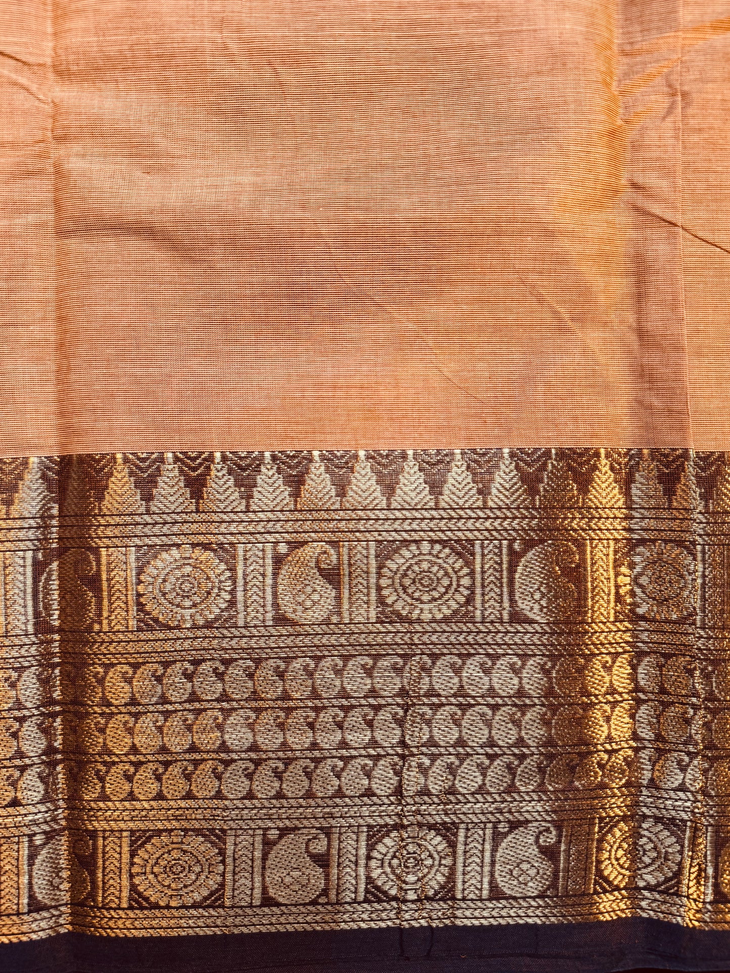Khaki big border Chettinadu Saree