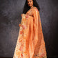 Dark Peach Butter Silk Saree