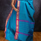 Blue and Pink Small Border Chettinadu Cotton Saree