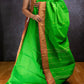 Parrot Green Elephant and Peacock Border Chettinadu Cotton Saree