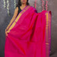 Bright Pink Silk Cotton Saree
