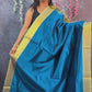 Peacock Blue Silk Cotton Saree